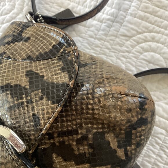 Vintage Coach Soho Snake Python Reptile Pattern Leather Crossbody Flap Bag - Picture 6 of 16